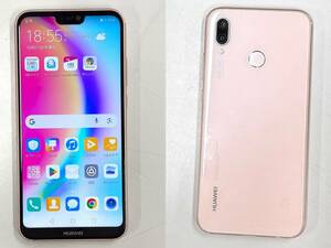 「中古品」HUAWEI P20 lite ANE-LX2J 32GB サクラピンク AU：一括◯　