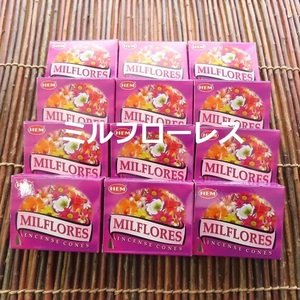 〓　新品　〓　お香　〓　HEM ミルフローレス コーンタイプ 12箱セット 〓 Milflores Cone　フラワー