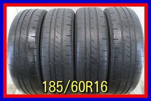 ■中古タイヤ■　185/60R16 86H BRIDGESTONE playz PXⅡ アクア フィット デミオ等 夏タイヤ オンロード 激安 中古 送料無料　B338