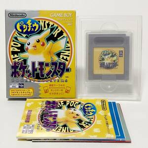 ゲームボーイ ポケットモンスター ピカチュウ 箱説付き 痛みあり マップ有 任天堂 ポケモン Nintendo GameBoy Pokemon Pikachu CIB Tested