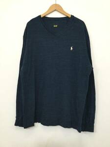 POLO RALPH LAUREN ポロ ラルフローレン コットン長袖Tシャツ ロンT 胸ロゴ メンズXL〜XXL ry