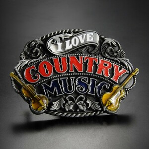 ベルトバックル I LOVE COUNTRY MUSIC 交換用 ベルト用バックルのみ アメリカンバックル BUCKLE メンズ