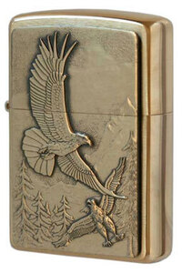 Zippo ジッポライター イーグル 鷲 エンブレム貼り Where Eagles Dare Emblem ブラス 20854 メール便可