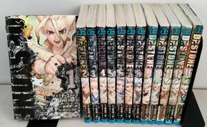 E02-6973 1円スタート 中古品 初版 ドクターストーン Dr.STONE 1～12+16巻 コミック13冊セット 原作:稲垣理一郎 集英社 JUMP COMICS