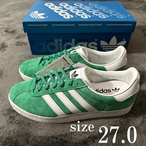 27.0cm 新品 adidas GAZELLE 85 アディダス ガゼル85 スニーカー シューズ 緑 白 グリーン ホワイト GY2532