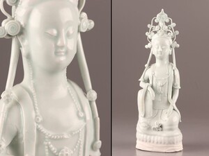 中国古玩 唐物 仏教美術 宋代 龍泉窯 青磁 仏像 時代物 極上品 初だし品 C9845