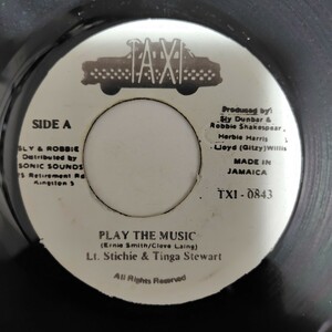 LT.STICHIE ＆ TINGA STEWART／PLAY THE MUSIC アナログ盤7インチシングルレコード TAW