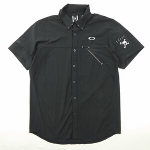 OAKLEY オークリー 半袖 ボタンダウンシャツ ブラック size XL #1225029 送料360円