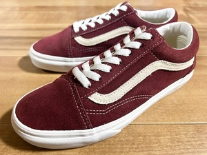 美品、USA企画、レア!VANSバンズ OLD SKOOLオールドスクール バーガンディ 24cm US6 スケートハイオーセンティック エラ チャッカ ランピン