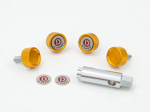D-SPORT 汎用 ナンバープレートロックボルト TYPE3（色・ゴールド）
