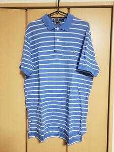 Polo RalphLauren ポロ ラルフローレン 半袖 シャツ USED 青白 L (tシャツ)