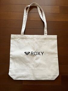 未使用　ROXY（ロキシー）まち付きトートバッグ　 エコバッグ　生成り