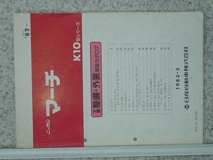 日産 MARCH K10 1982～ 主要整備・外装部品カタログ