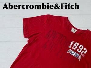 ☆送料無料☆ Abercrombie&Fitch アバクロンビー&フィッチ アバクロ 古着 半袖 Tシャツ メンズ S レッド トップス 中古 即決