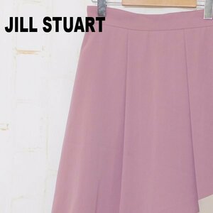 ジルスチュアートJILL STUART■ラップスカート風 フレアスカート アシンメトリー ツートンカラー■4■ピンク×ベージュ ※MS3411009