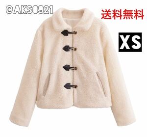 ★新品未使用★送料無料★11月新作★vintage ヴィンテージ レトロ ボア ダッフルコート アウター レディース XSサイズ