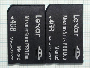 ★LEXAR メモリースティック PRODuo ４GB ２枚 中古★送料８５円・１８５円