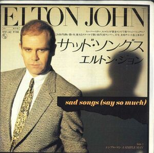 7 Elton John Sad Songs (Say So Much)/A Simple Man 7PP142PROMO THE ROCKET RECORD COMPANY /00080