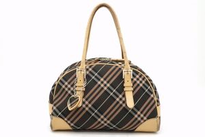 1円〜 バーバリー ブルーレーベル ミニボストン ハンドバッグ トート ノバチェック キャンバス ピンク ブラック Burberry BLUE LABEL 0742h