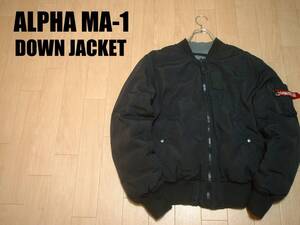 ALPHA INDUSTRIES.MA-1フライトダウンジャケット美品M正規アルファMA1羽毛パフ中綿エアフォースU.S.AIR FORCEブルゾンCWU-45P