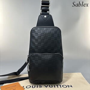 1円【未使用/RFID】LOUIS VUITTON ルイヴィトン ワンショルダーバッグ N41720 アヴェニュースリングバッグ ダミエアンフィニ ブラック