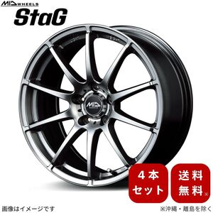 アルミホイール リーフ ZE0/AZE0 ニッサン 【16×6.5- 5-114.3 INSET38 メタリックグレー】 マルカ MID StaG 4本セット 16インチ 5穴