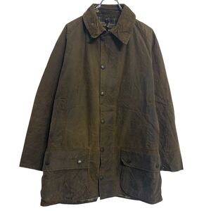 Barbour オイルドジャケット c44 ブラウン バブアー ジップアップ 90s ムーアランド 襟 コーデュロイ 古着卸 アメリカ仕入 a612-6915