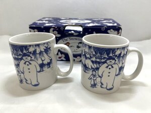 【菊水-10198】◆The Snowman　マグカップ 2個セット◆スノーマン／スノーマンエンタープライズ［内海産業］／白磁器◆未使用保管品◆KT