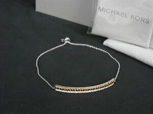 ■美品■ MICHAEL KORS マイケルコース SV925 ラインストーン ブレスレット アクセサリー シルバー系×ゴールド系 DF3251