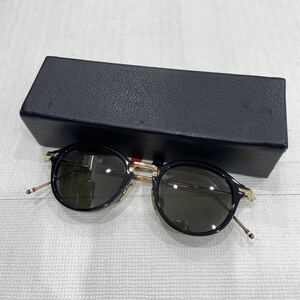 【THOM BROWNE. NEW YORK トムブラウン】TB-011A-46 サングラス 日本製 ゴールド ブラック アイウェア 2406oki M