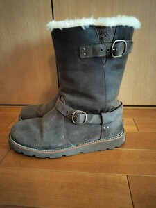 アグ UGG エンジニアブーツ　ムートン　ブラウン　24サイズ　茶色　38サイズ