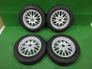 美品★S-HOLD 16インチ アルミ 16×6.5J +53 114.3-5穴 8分山★MAXXIS 205/60R16 スタッドレス 4本[ノア/ヴォクシー/ステップワゴン]