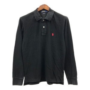 Polo by Ralph Lauren ポロ ラルフローレン 長袖 ポロシャツ ワンポイント ブラック (メンズ L) 中古 古着 Q6834