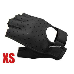 CHURCHILL GLOVE PUNCHING FINGERLESS OTA BLACK XS/チャーチルグローブパンチングフィンガーレス黒春夏用サマーグローブレディース女性用