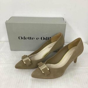 Odette e Odile 23.5cm オデットエオディール パンプス パンプス 4511-229-2763-2350 メタルプレートリボン 23.5cm 箱有 10092992