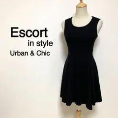 Escort in style ブラックカラー ノースリーブ ワンピース