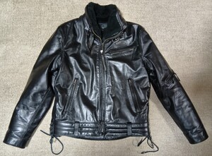 ◎美品◎Liugoo Leathers リューグーレザーズ プレミアムカウレザー襟ボアシングルライダースジャケット Size LL 黒 イケオジ ハーレー