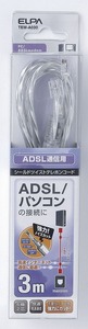 ELPA ADSLシールドツイスト6極2芯3m TEW-A030