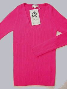 タグ付き・未使用◆MKミッシェルクラン／Vネックセーター9号ピンク