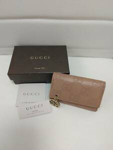 GUCCI　グッチ　シマ　GG柄　キーケース　6連　レザー　箱付き★ｈ2070