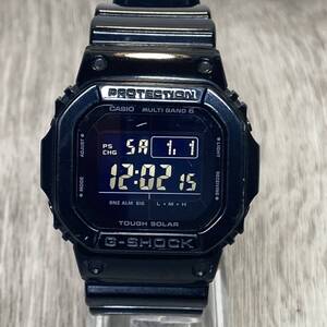 ●【YH-0016】中古品 CASIO カシオ G-SHOCK GW-M5610BB グロッシーブラック タフソーラー 電波受信 電波ソーラー マルチバンド6 ブラック