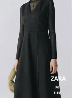 【ZARA】美品　フェイクスエードジャンパースカート　ブラック　M ロング