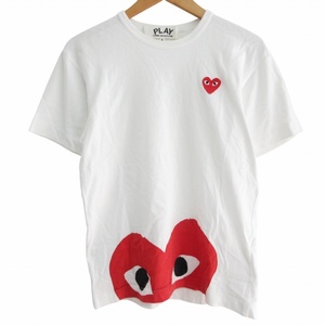 プレイコムデギャルソン PLAY COMME des GARCONS HEART TEE WHITE RED Tシャツ カットソー ハートロゴ ワッペン プリント 半袖 白 S