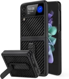 【新品】Galaxy Z Flip3 スマホケース スタンド機能付き 耐衝撃 黒