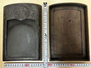 中国古美術　 硯　 端渓硯　 古硯　 書道　 唐物　共箱付　龍 鳳凰　時代物　