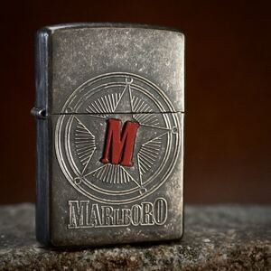 【 特別出品 】 1円スタート 未使用 2000年 Marlboro MEDIUM StarCompass Zippo マールボロ スターコンパス ジッポー Silver シルバー