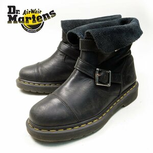 UK4　Dr.Martens　ドクターマーチン　エンジニアブーツ風　レザーシューズ　　革靴　バックル　ブラック　黒　/U6572