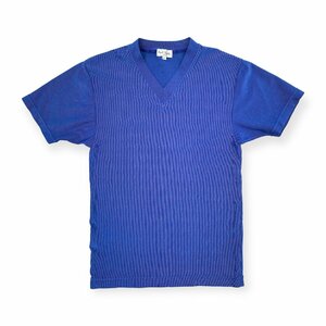 Paul Smith ポールスミス ストレッチ ナイロン Vネック 半袖 Tシャツ サイズ F /青/ブルー/日本製/男女でも