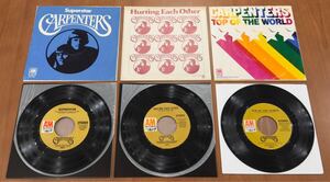 US Singleレコード Carpenters “Superstar””Hurting Each Other””Top of the World”【中古★w/pic sleeve】付録ジャケットのみ3枚