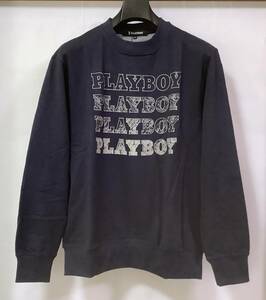 新品★2024 PLAY BOY★春夏軽量快適ジャージーストレッチスウェット紺色★サイズM